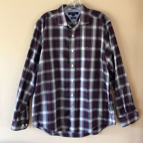 Tommy Hilfiger Mens Plaid Shirt - Picture 1 of 4